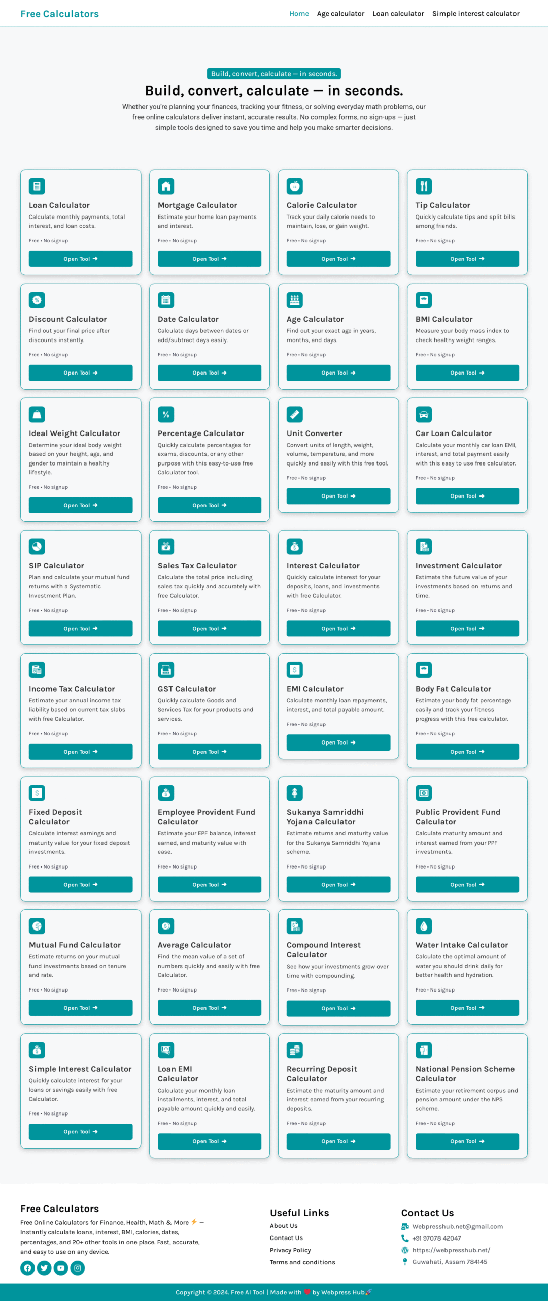 AdSense Ready 32+ Calculator Tools Website In Wordpress Using GeneratePress